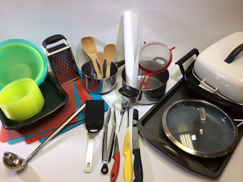 Utensils suggested for level 3 classroom kitchen recipes
