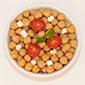 top view of chickpea feta salad