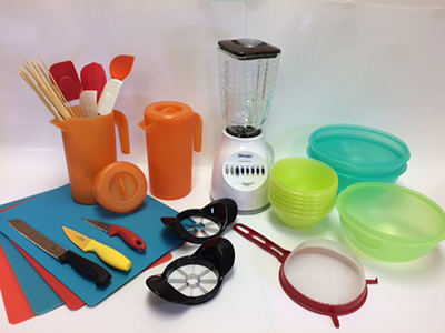 Photo description: Utensils suggested for level 2 classroom kitchen recipes