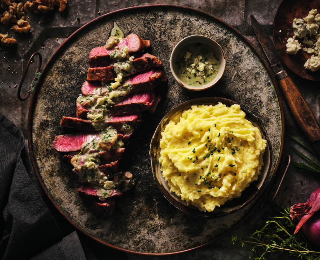 Grilled Steak with Blue Cheese Sauce BC Dairy