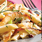 Penne with sautéed chicken, apples, and cranberries