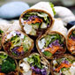 close up on wraps filled with vegetables