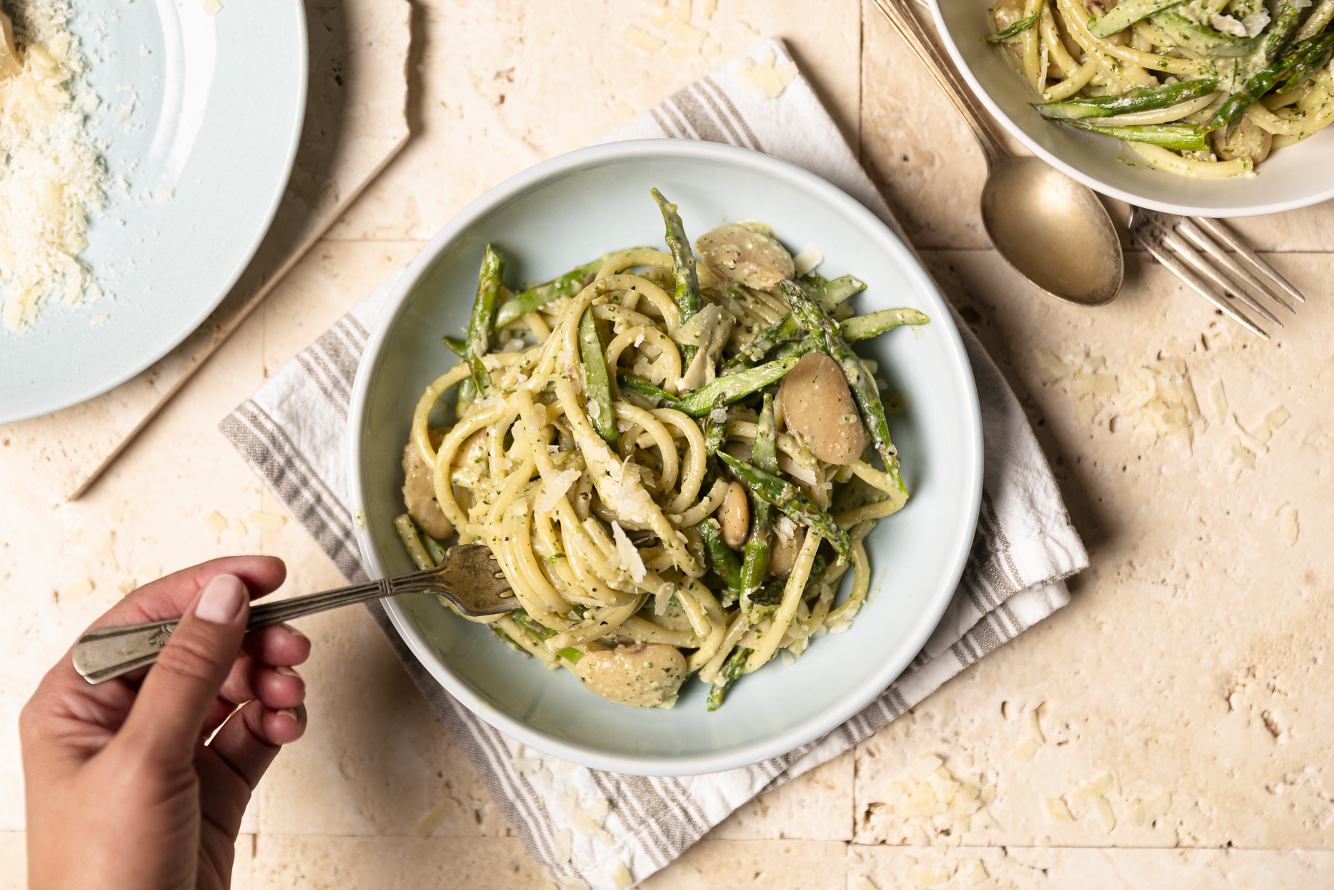 Creamy pesto butter bean pasta BC Dairy