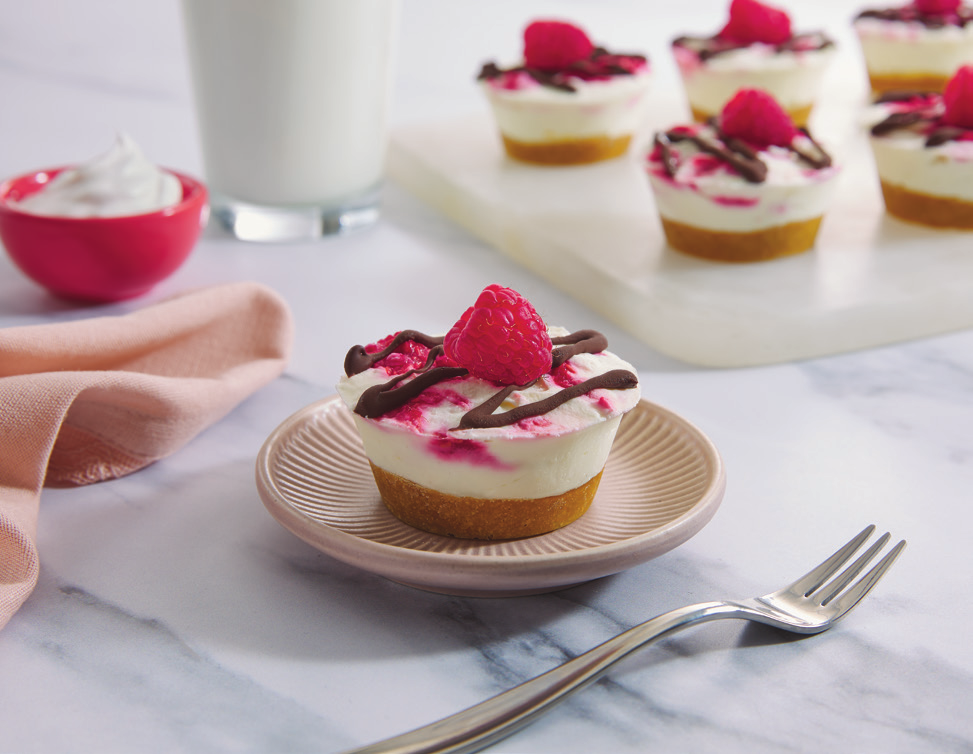 Mini Raspberry Swirl Cheesecakes - BC Dairy