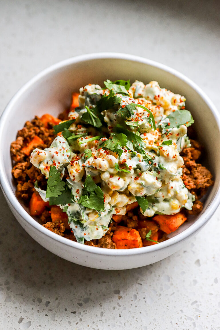Sweet potato cottage cheese bowl