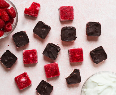 raspberry chocolate yogurt bites